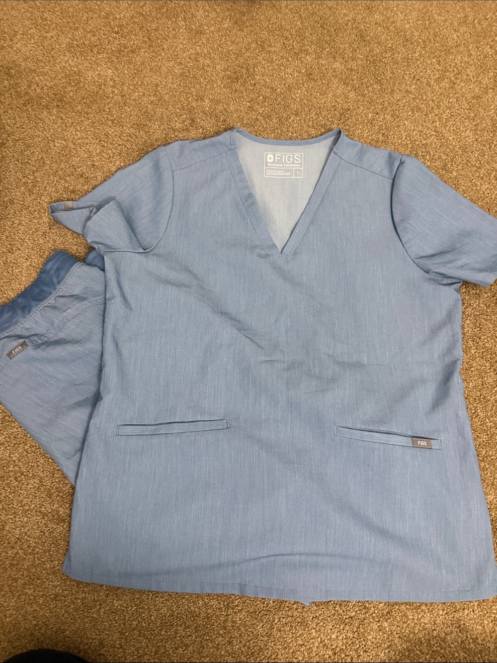 Figs Light Blue Scrub Set